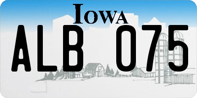 IA license plate ALB075
