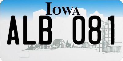 IA license plate ALB081