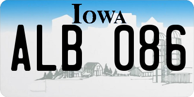 IA license plate ALB086