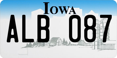 IA license plate ALB087