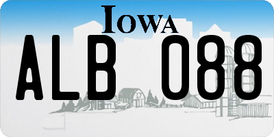 IA license plate ALB088