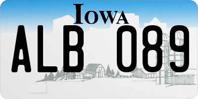 IA license plate ALB089