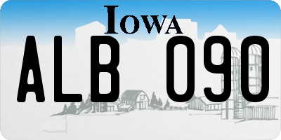 IA license plate ALB090