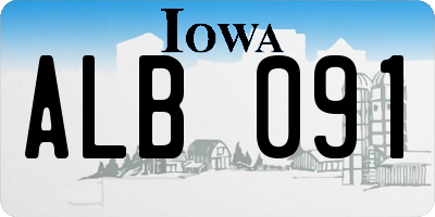 IA license plate ALB091