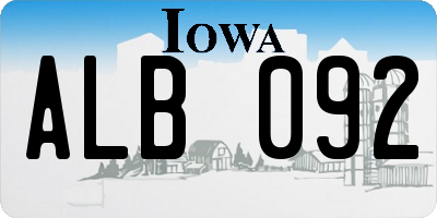 IA license plate ALB092