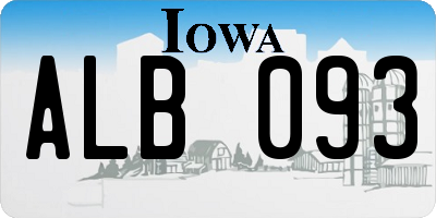 IA license plate ALB093