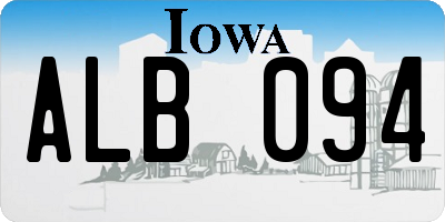 IA license plate ALB094