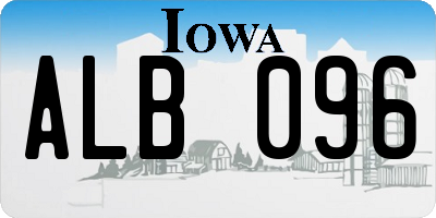 IA license plate ALB096