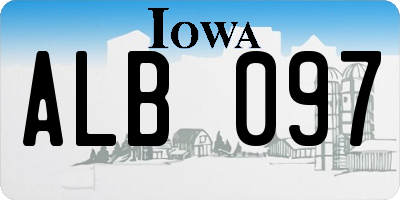 IA license plate ALB097