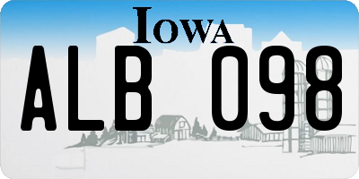 IA license plate ALB098