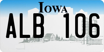 IA license plate ALB106