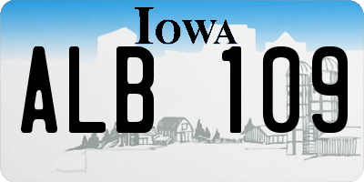 IA license plate ALB109