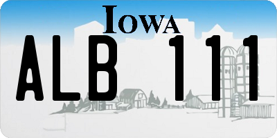 IA license plate ALB111