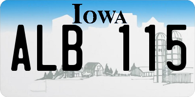 IA license plate ALB115
