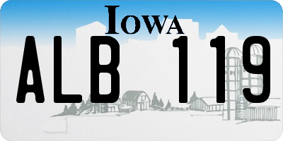 IA license plate ALB119