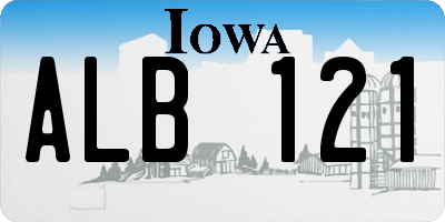 IA license plate ALB121