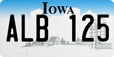 IA license plate ALB125