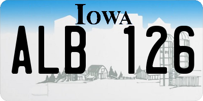 IA license plate ALB126