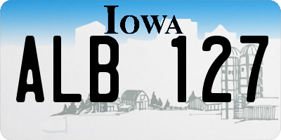 IA license plate ALB127