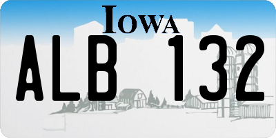 IA license plate ALB132