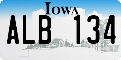 IA license plate ALB134