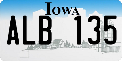 IA license plate ALB135