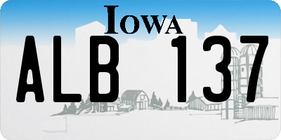 IA license plate ALB137