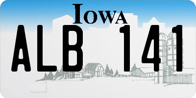IA license plate ALB141
