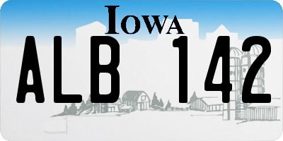 IA license plate ALB142