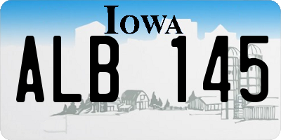 IA license plate ALB145