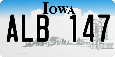 IA license plate ALB147