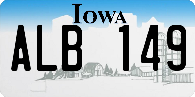 IA license plate ALB149