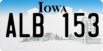 IA license plate ALB153