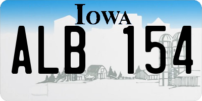 IA license plate ALB154