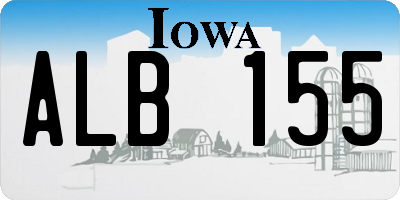 IA license plate ALB155