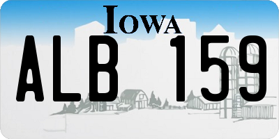 IA license plate ALB159