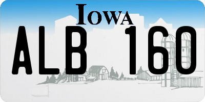 IA license plate ALB160