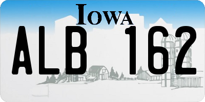 IA license plate ALB162