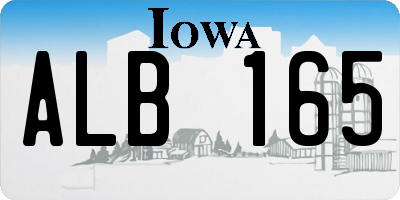 IA license plate ALB165
