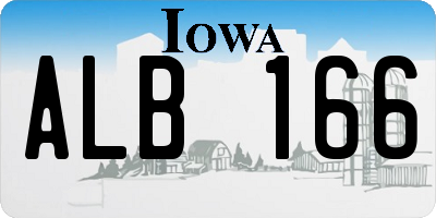 IA license plate ALB166