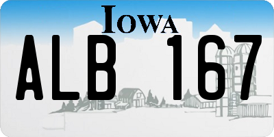 IA license plate ALB167