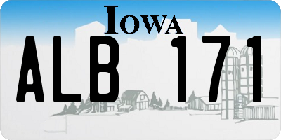 IA license plate ALB171
