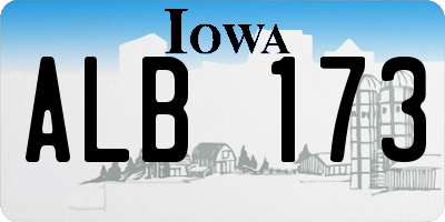 IA license plate ALB173