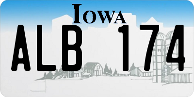 IA license plate ALB174