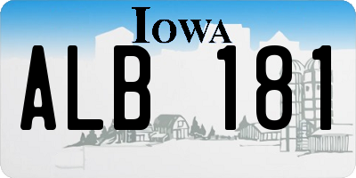 IA license plate ALB181