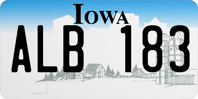IA license plate ALB183