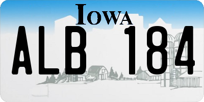 IA license plate ALB184