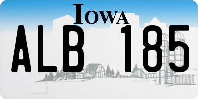 IA license plate ALB185