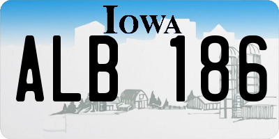 IA license plate ALB186