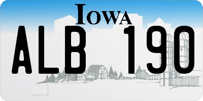 IA license plate ALB190